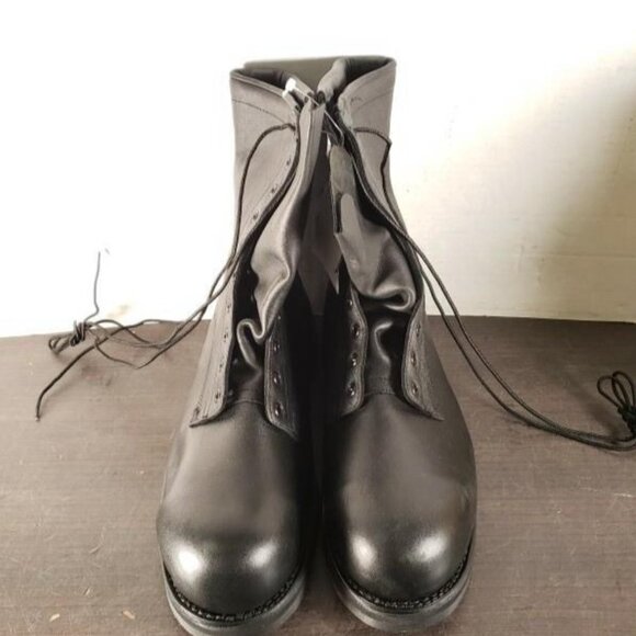 Vtg Addison Shoe Co Black Safety Work Boots Men's Sz 14R NWT Punk Grunge Police - Picture 10 of 13